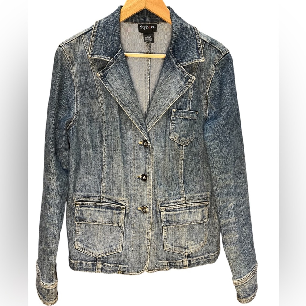 Style & Co. Vintage Denim Blazer/Jacket